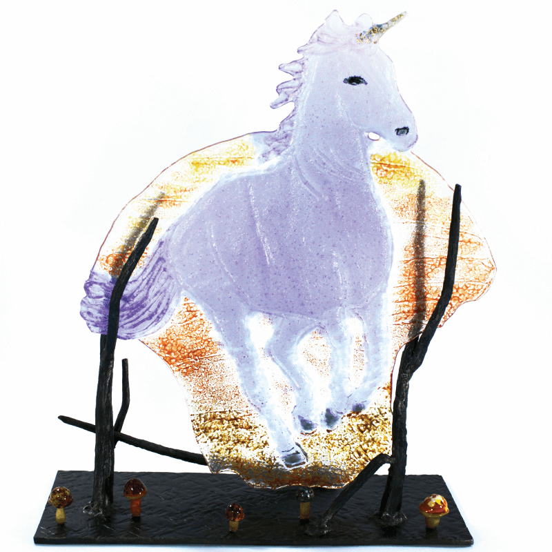 Glass Unicorn Sculpture 