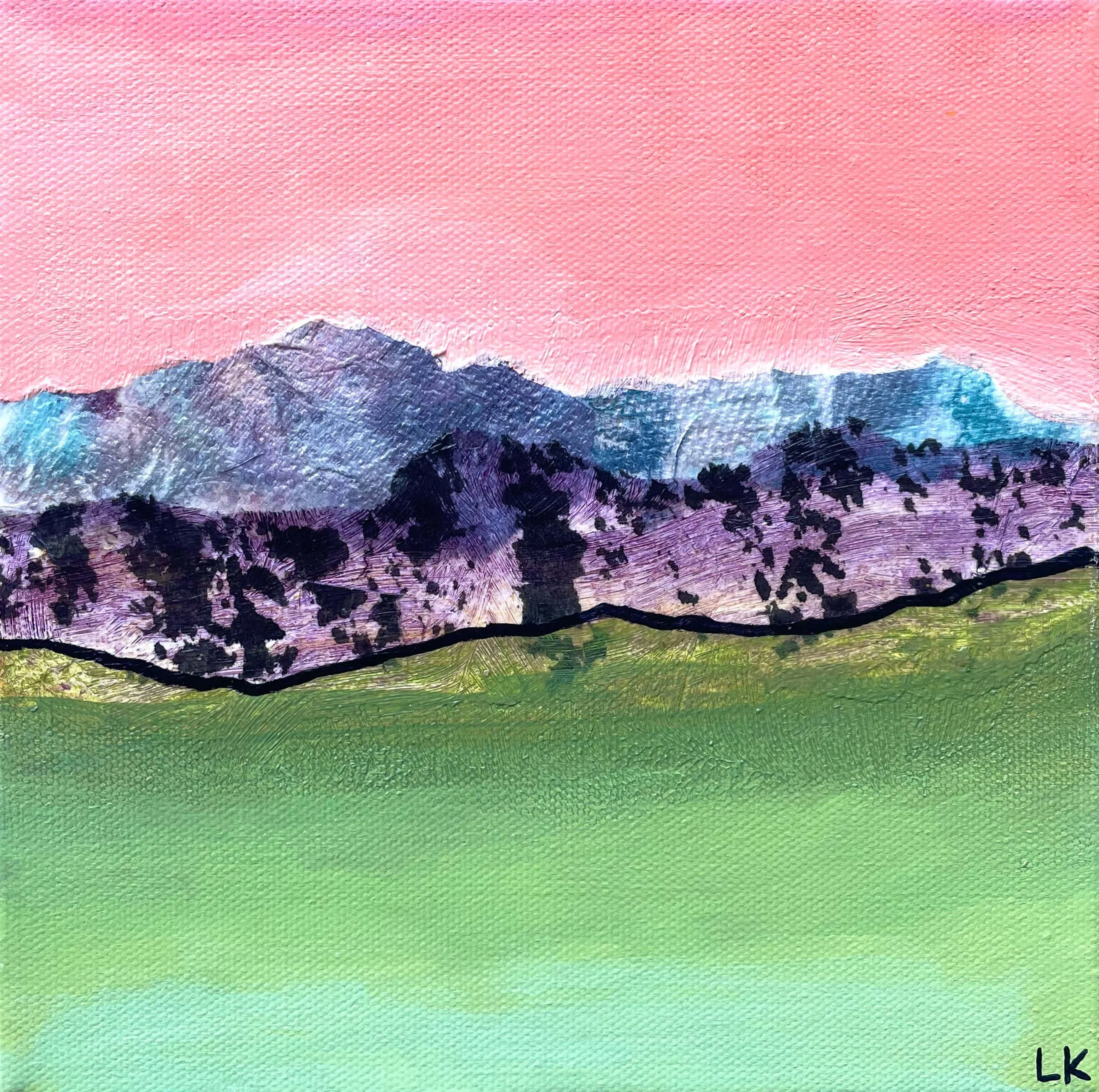 Colorful Tore Paper Mountain Landscape