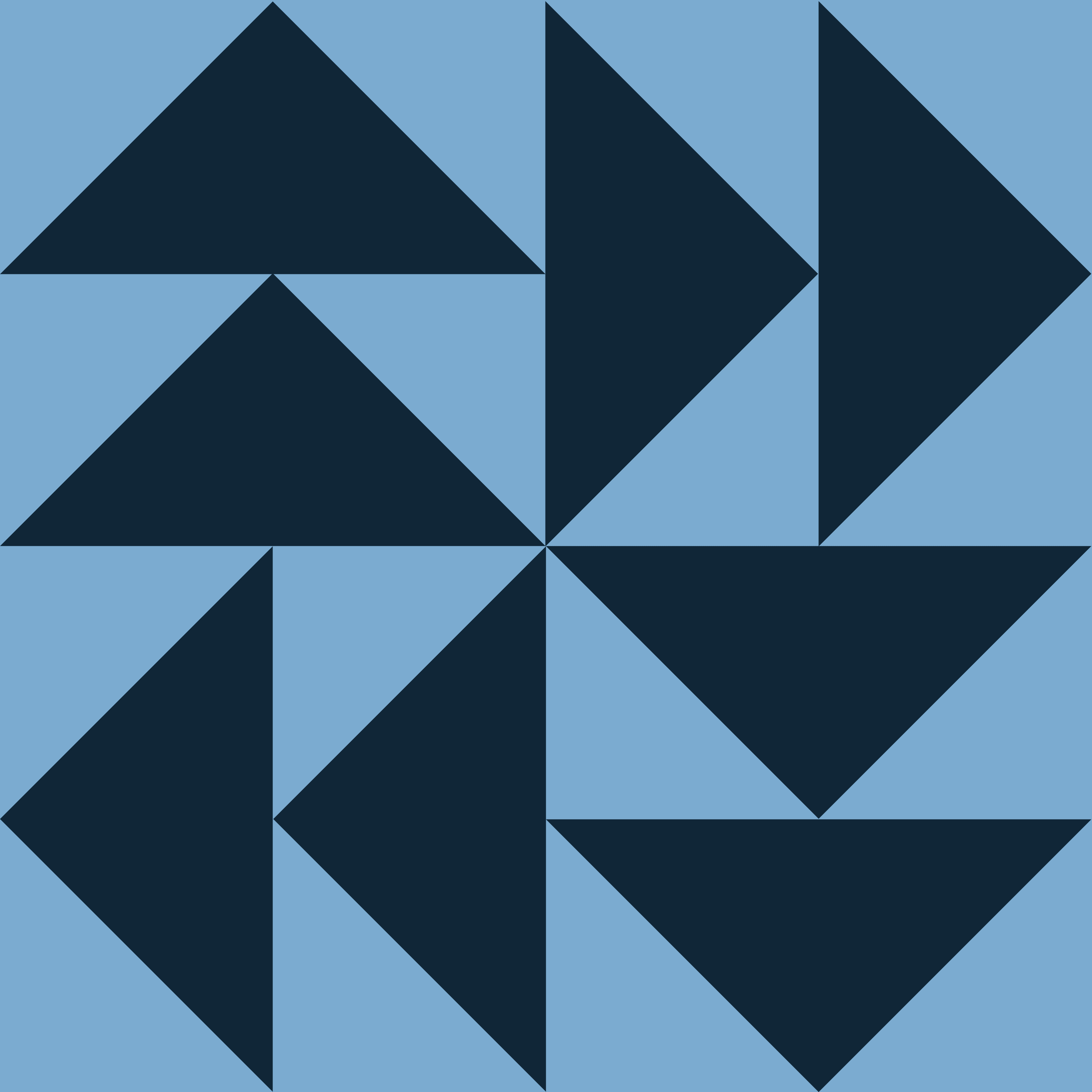 Abstract geometric pattern with black triangles and light blue background divided into quadrants.