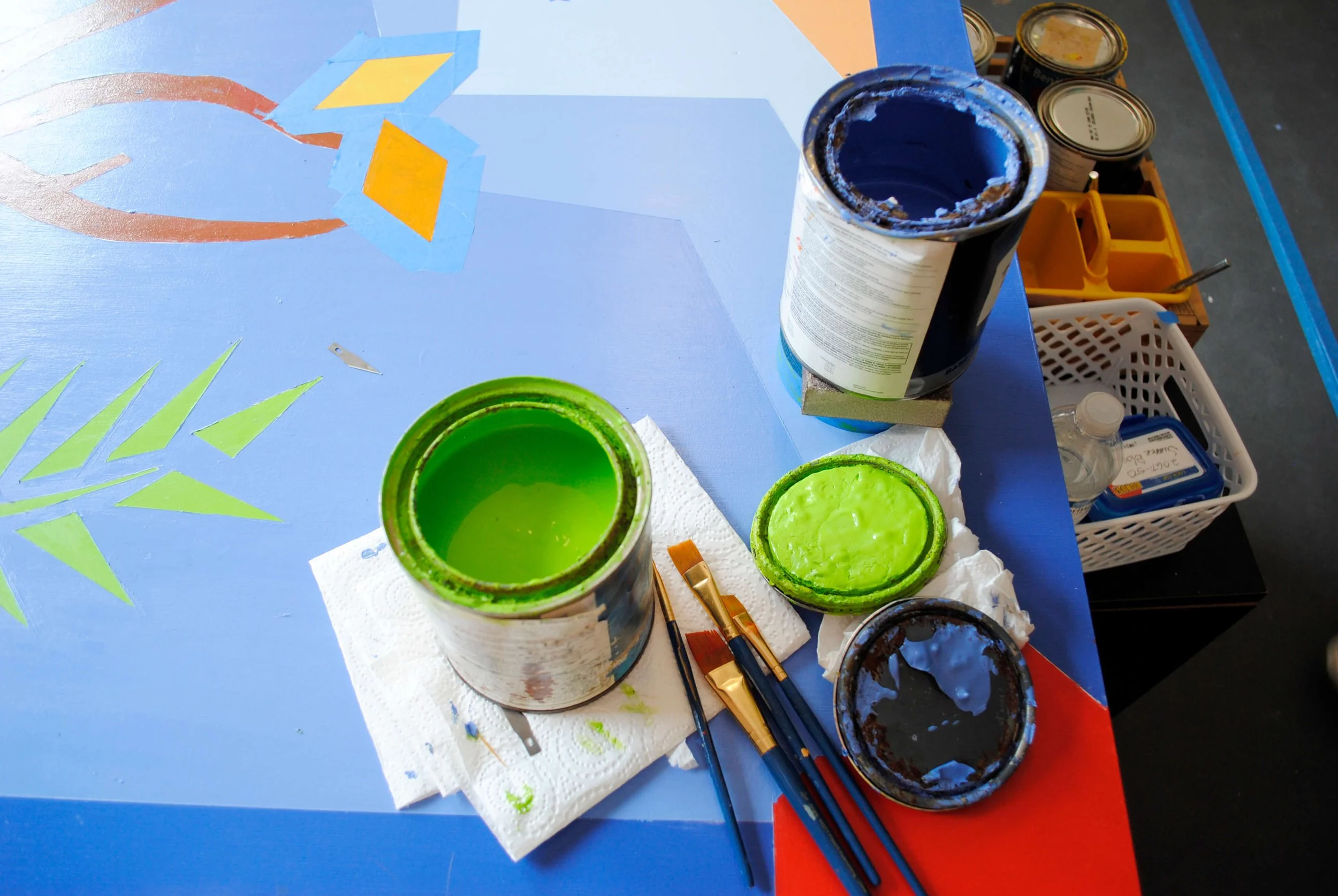 Paint Brushes on a Quilt Block