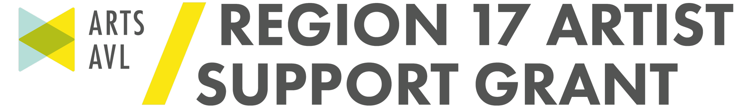 Logo with geometric shapes and text for Arts AVL, Region 17 Artist Support Grant