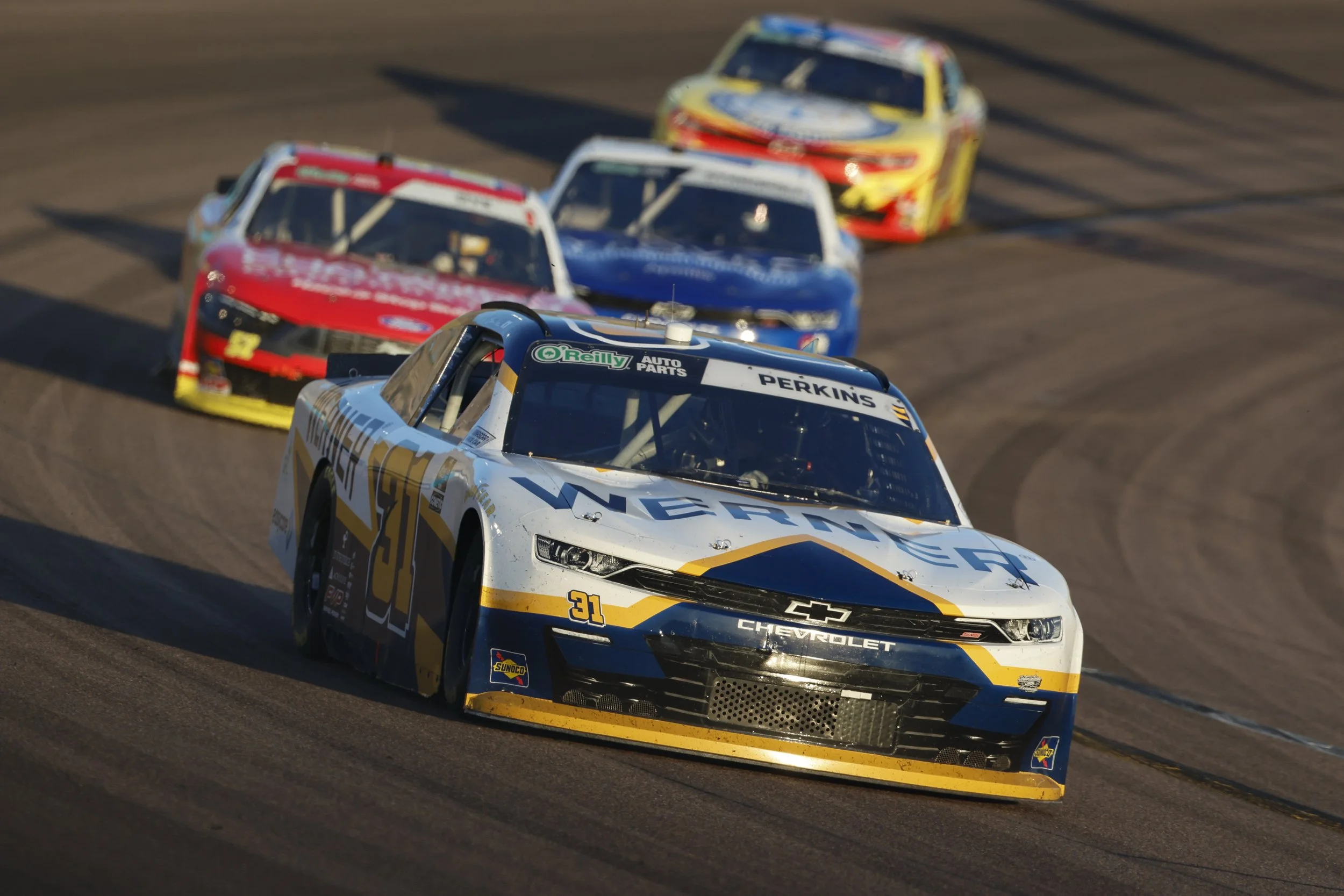 Blaine Perkins No. 31 Jordan Anderson Racing Chevrolet on track at Phoenix Raceway during the 2026 O'Reilly Auto Parts Series
