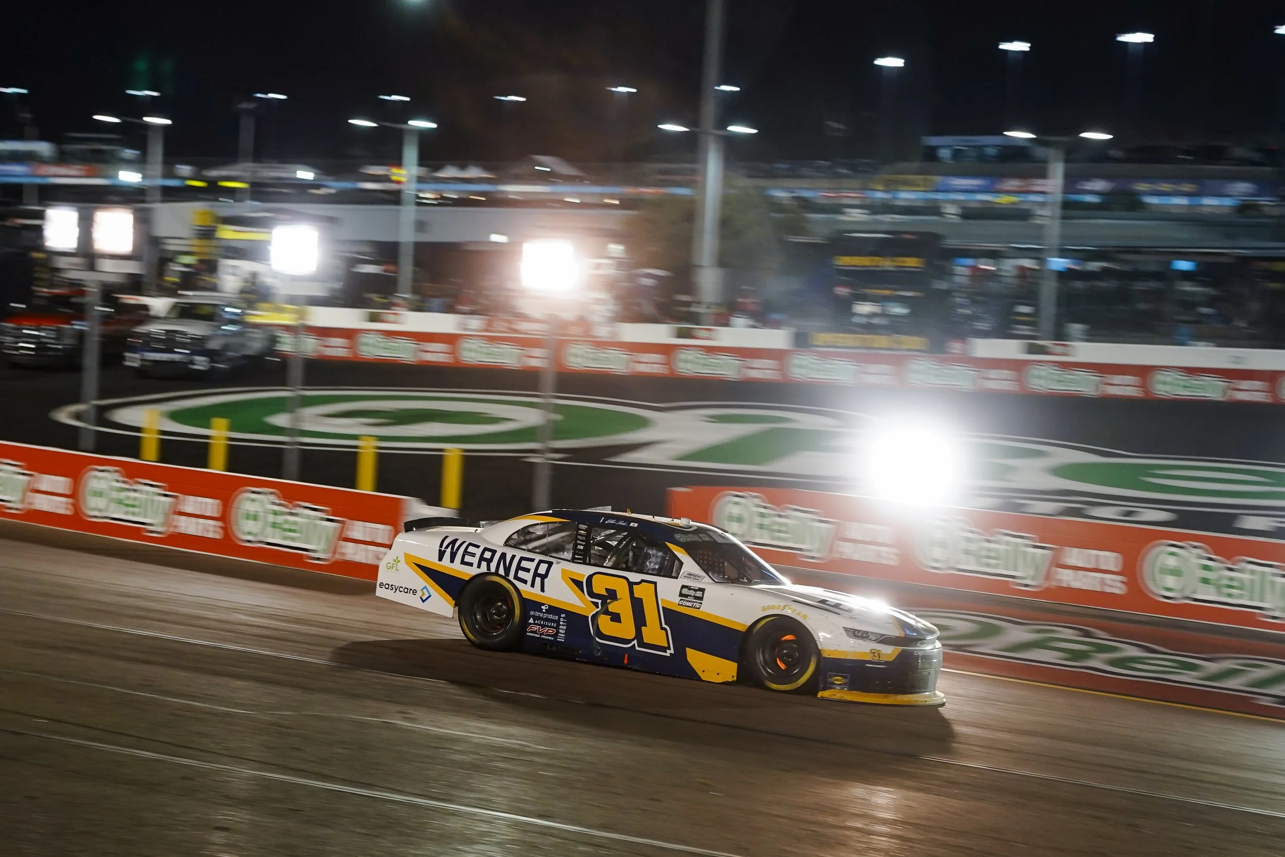 Blaine Perkins No. 31 Chevrolet at speed during the 2026 NASCAR O'Reilly Auto Parts Series race at Phoenix Raceway