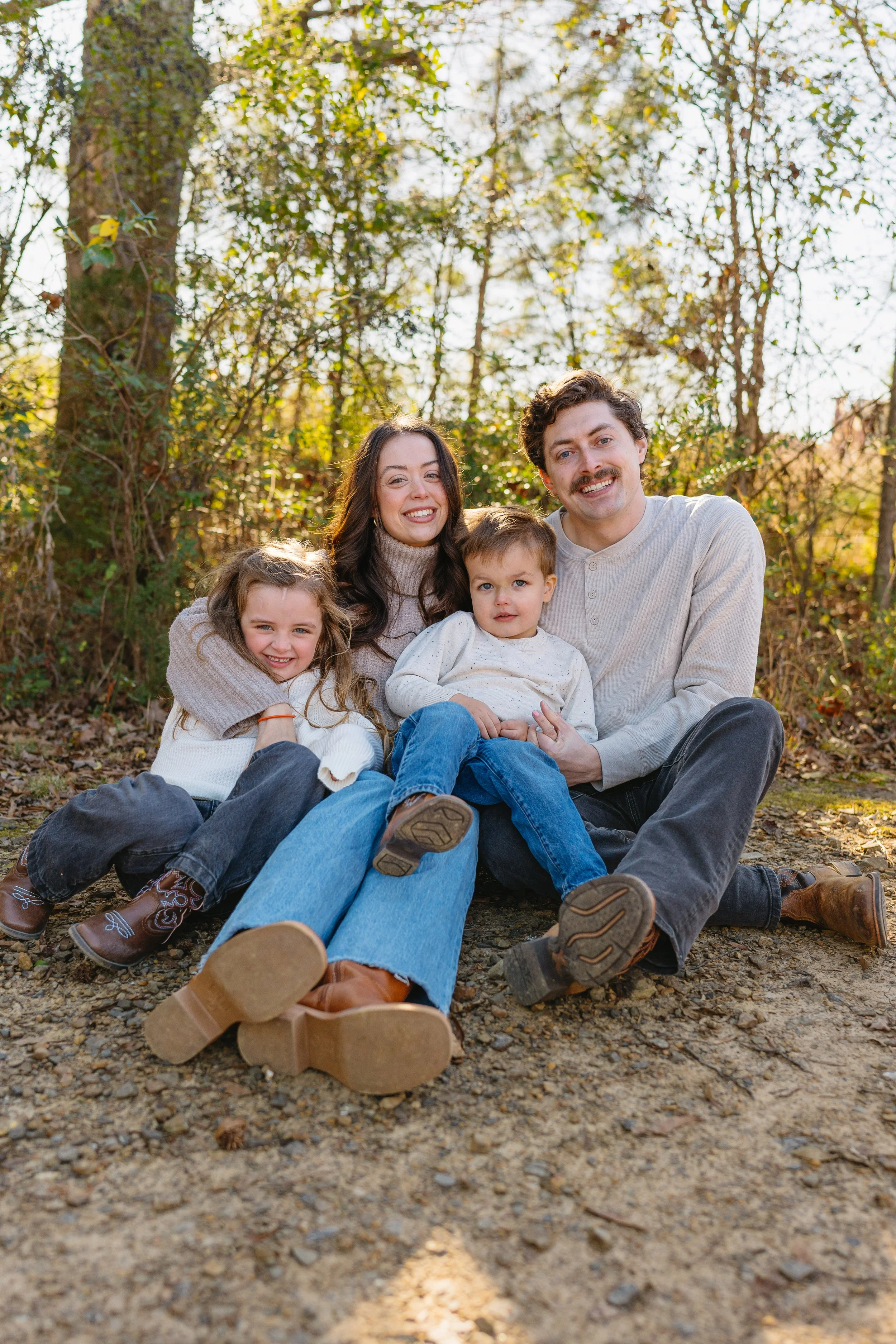 Young family in the woods