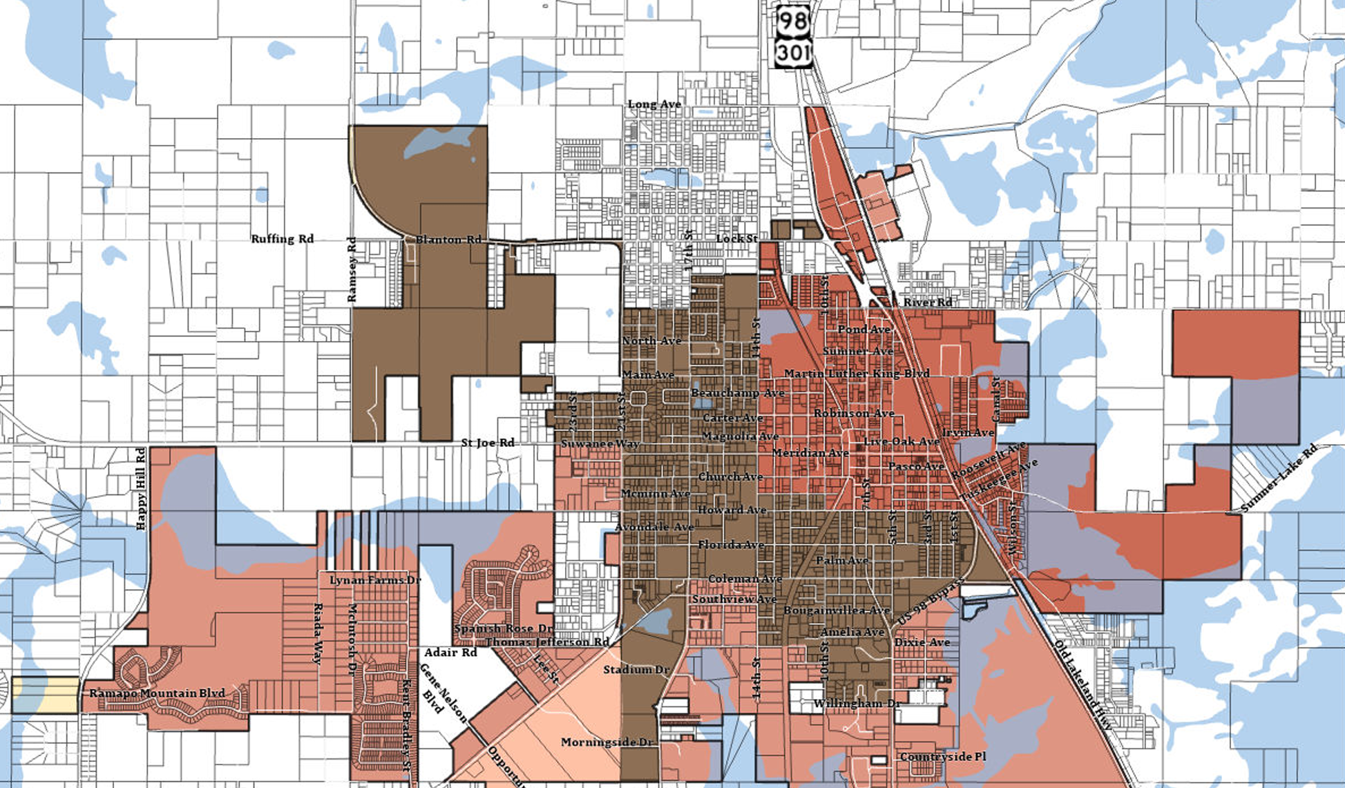 Census Block Group Low to Moderate Income in Dade City, FL.