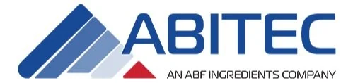 ABITEC logo with blue and gray mountain design and red triangle, with text 'ABITEC' and 'An ABF Ingredients Company'.