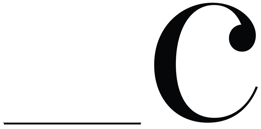 Black background with a large gray letter "c" on the right side.