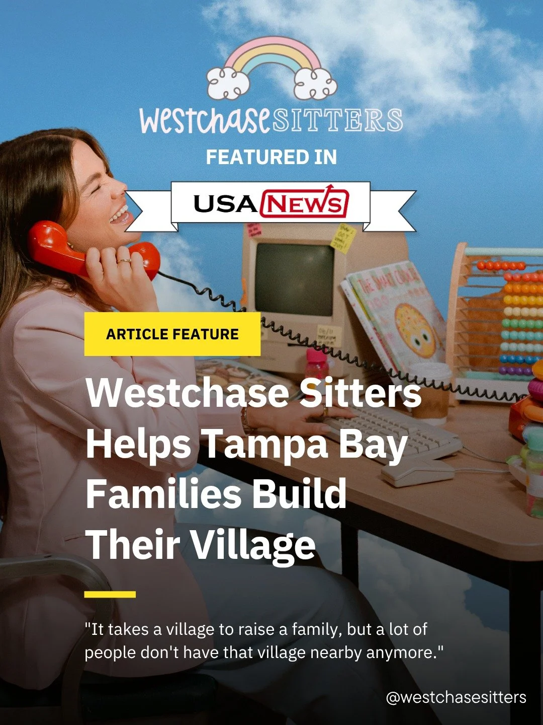 We're honored to be featured in USA News, sharing the story of how Westchase Sitters began and how we're helping Tampa Bay families build their village 🤍

What started with one nanny and a handful of trusted families has grown into a team of caregiv