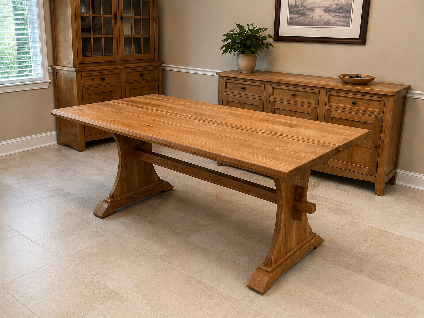 White Oak With Walnut & Cherry Center Line