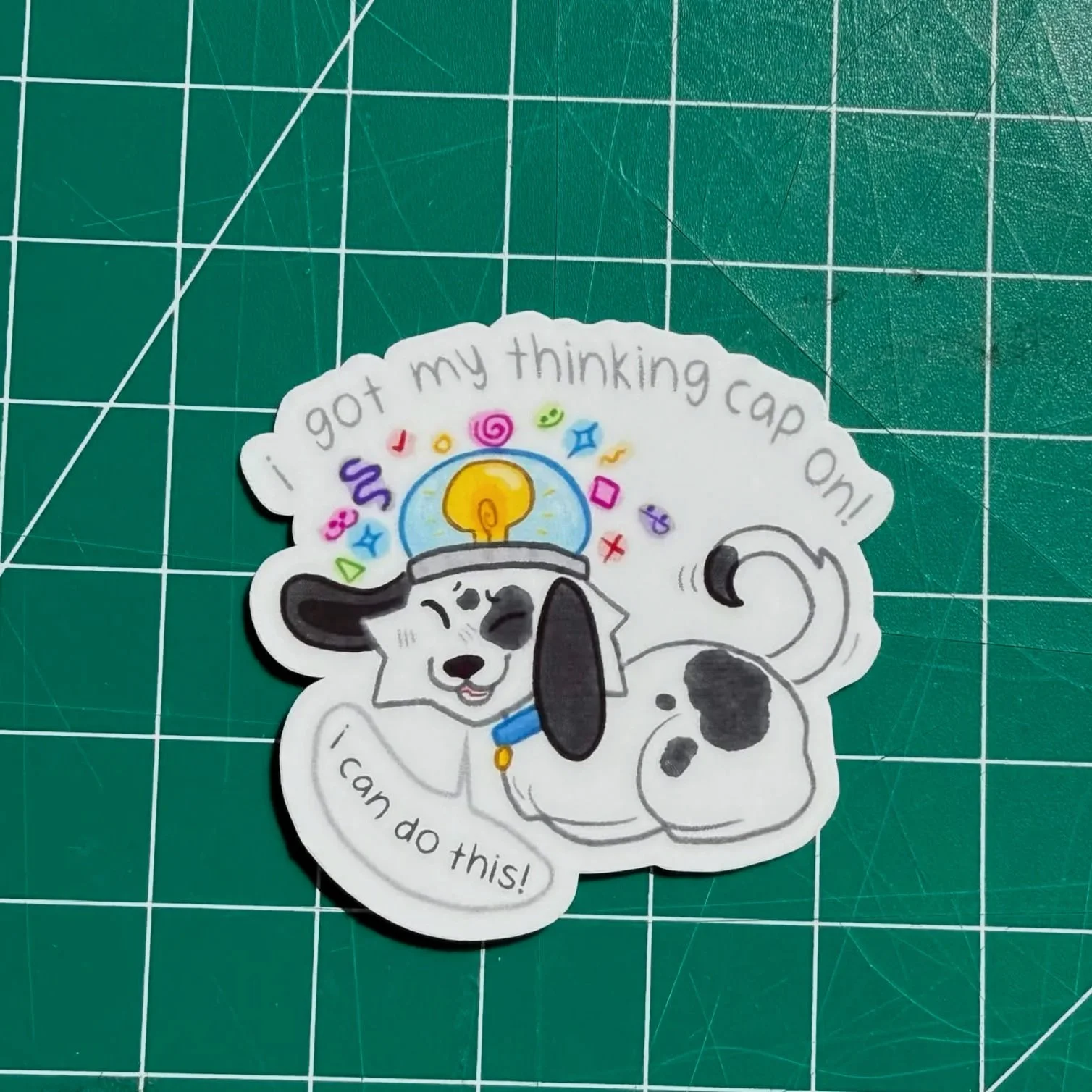 thinking cap sticker