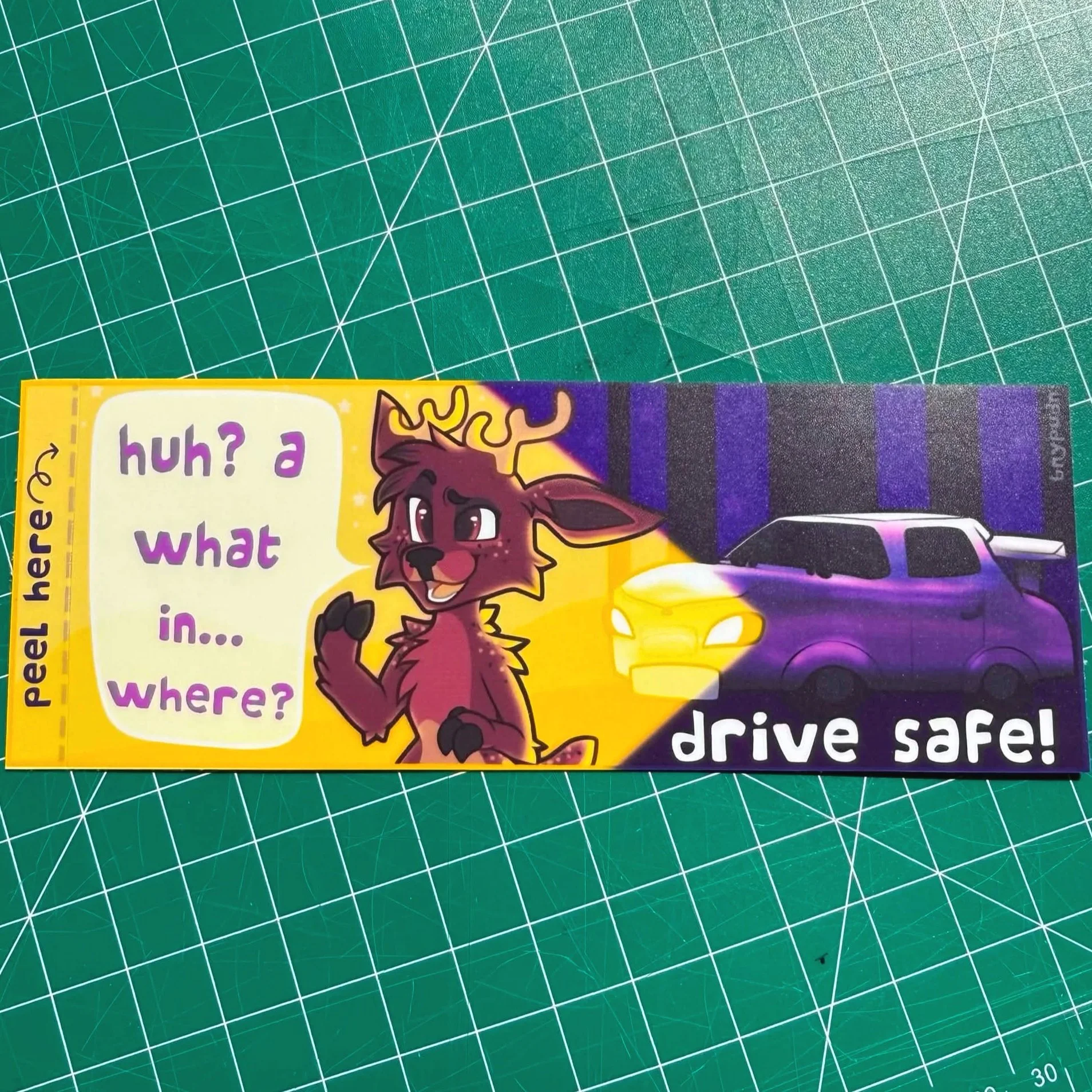 deer in headlights bumper sticker