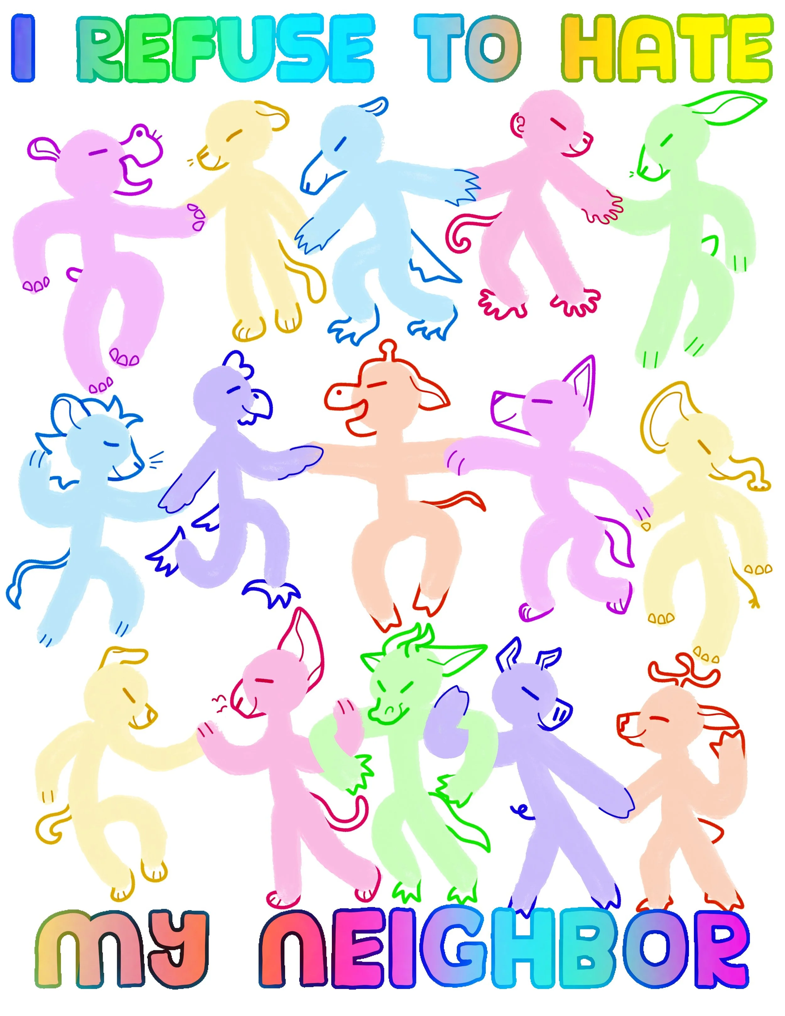 i refuse to hate my neighbor print