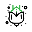 Green icon of a person doing a handstand
