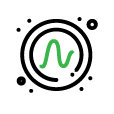 Green squiggly line on a white background