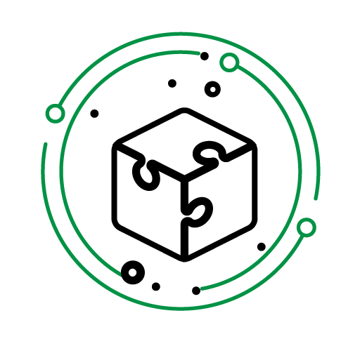 Illustration of a circular tracker or progress indicator with three dots along the circumference.