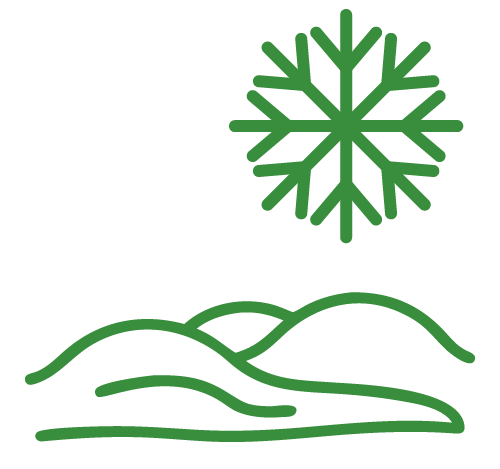 Outline of a person sleeping on a bed with a large snowflake above.