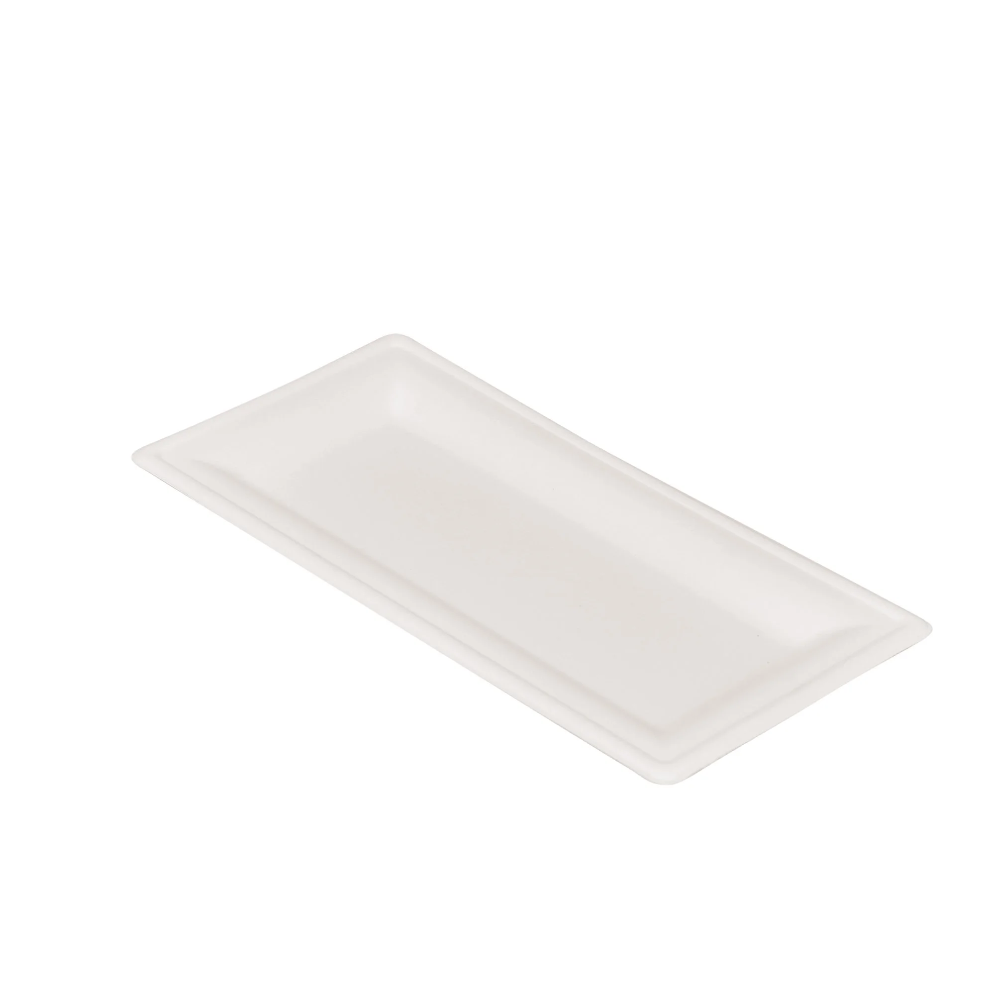 10 x 5 Inch Rectangle Plate Sugarcane Bagasse PFAS-Free Compostable Certified