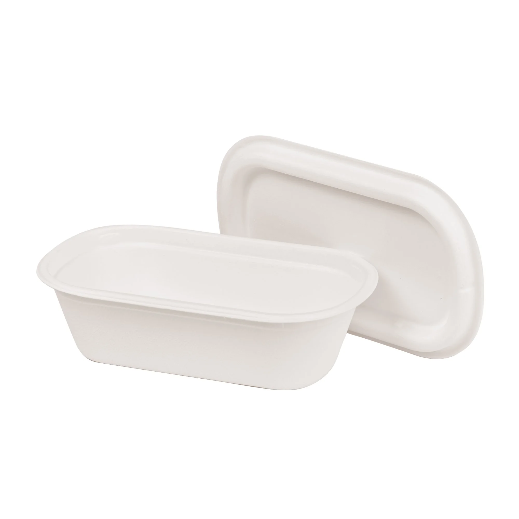 34oz 1,000ml Oval Fiesta Container (Lid Available) Sugarcane Bagasse PFAS-Free Compostable Certified