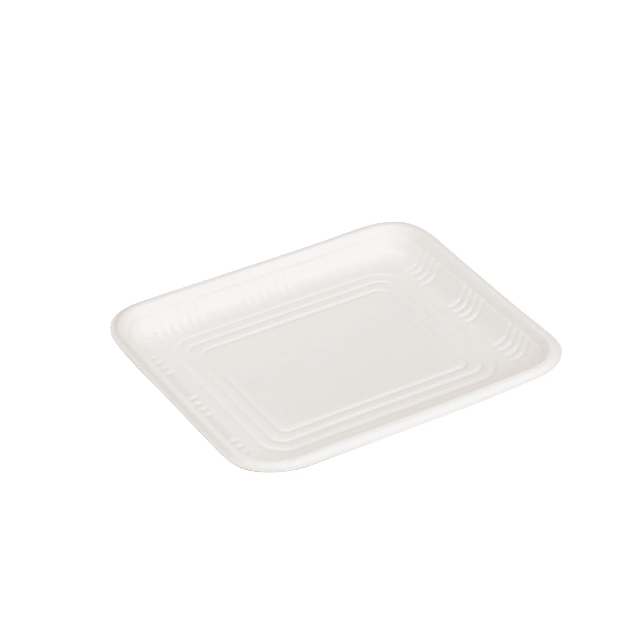 4-Compartment Tray Lid Sugarcane Bagasse PFAS-Free Compostable Certified