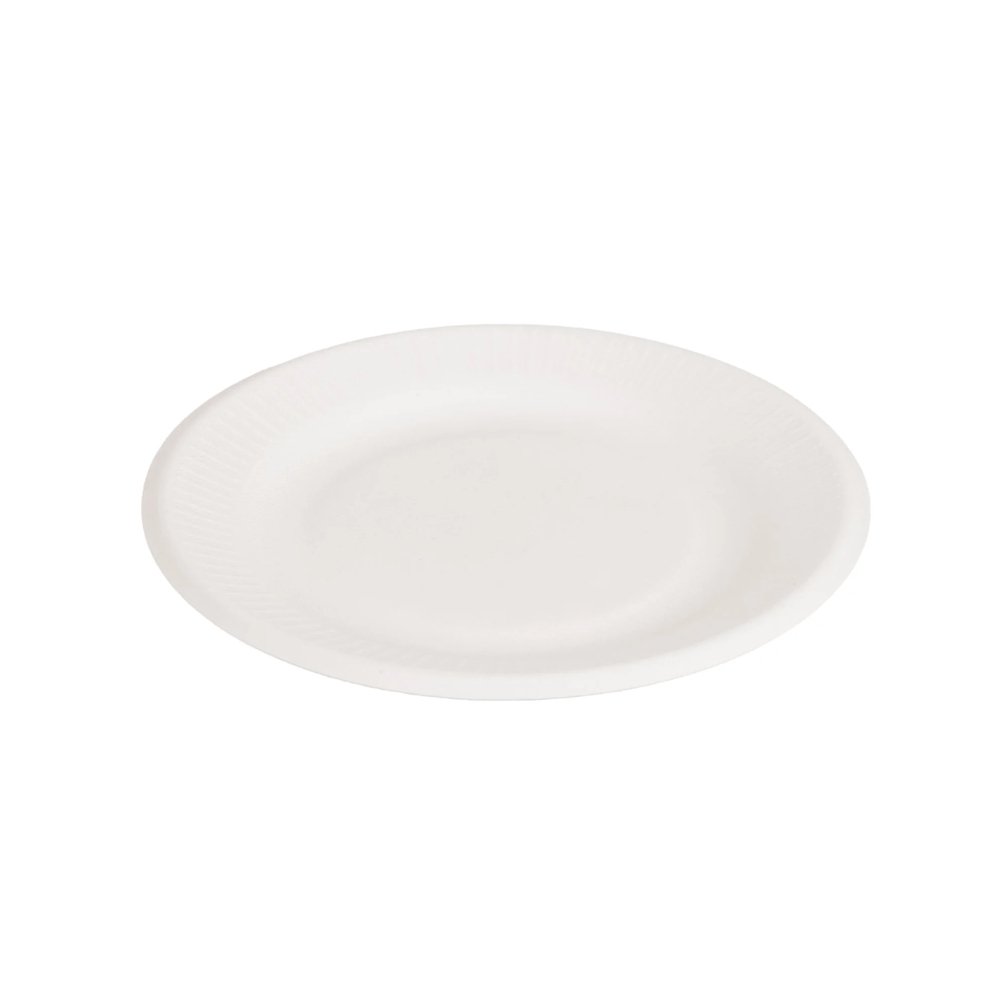 6 Inch Round Scalloped Edge Plate Sugarcane Bagasse PFAS-Free Compostable Certified