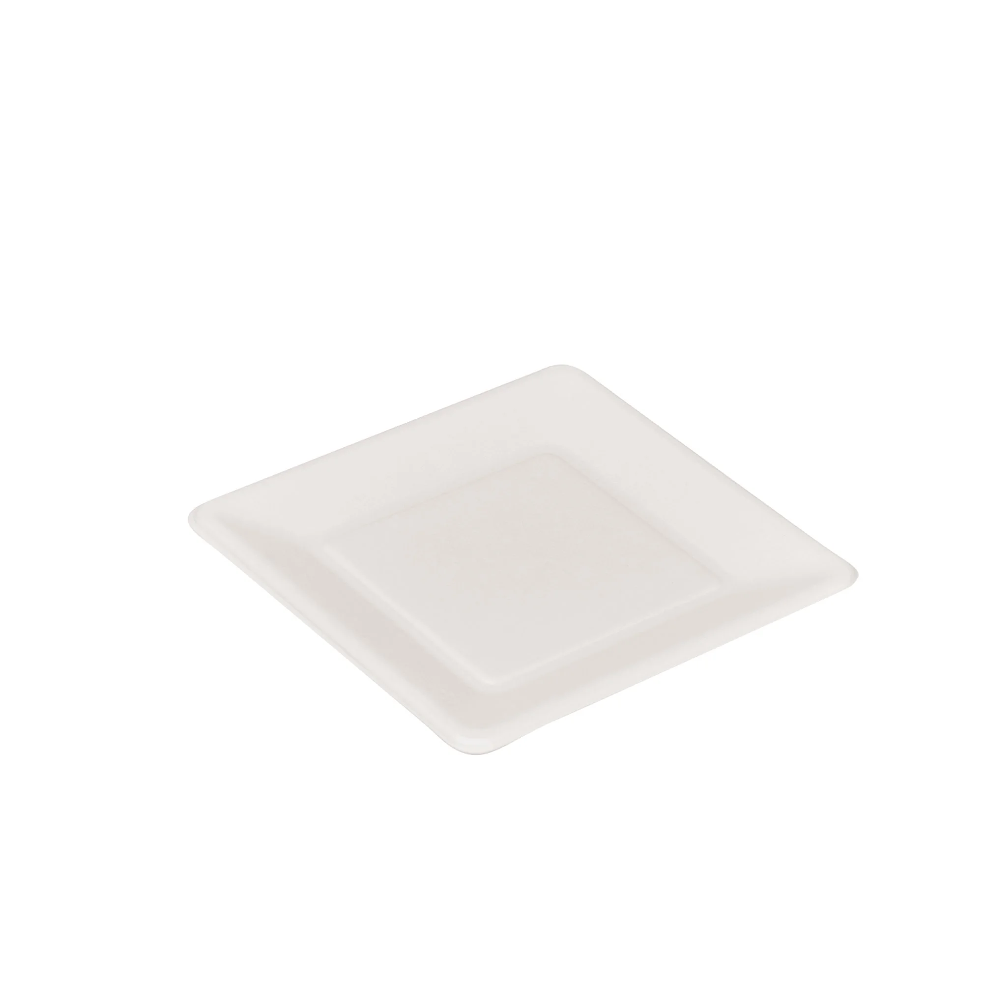 6 Inch Square (Design 2) Plate Sugarcane Bagasse PFAS-Free Compostable Certified