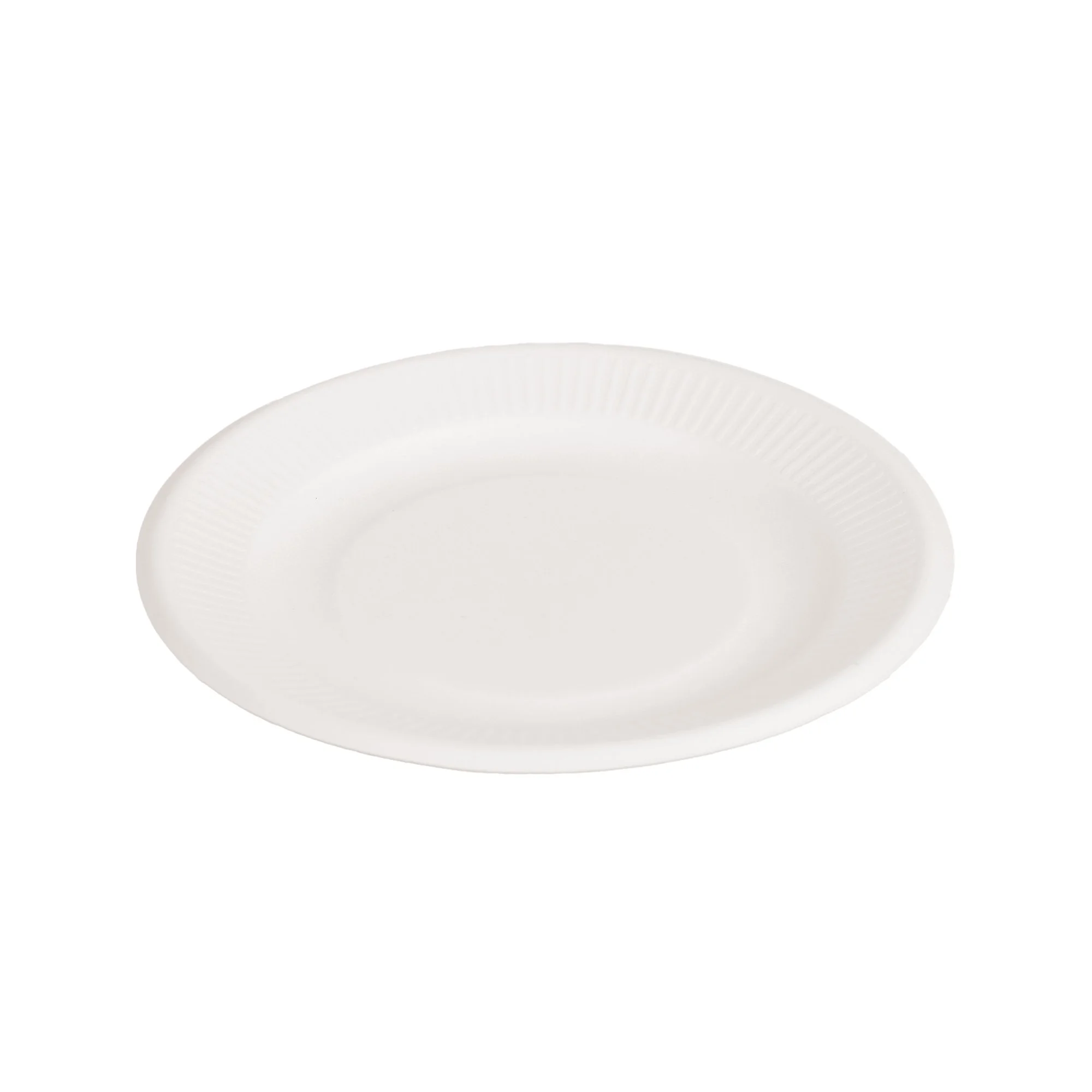 7 Inch Round Scalloped Edge Plate Sugarcane Bagasse PFAS-Free Compostable Certified