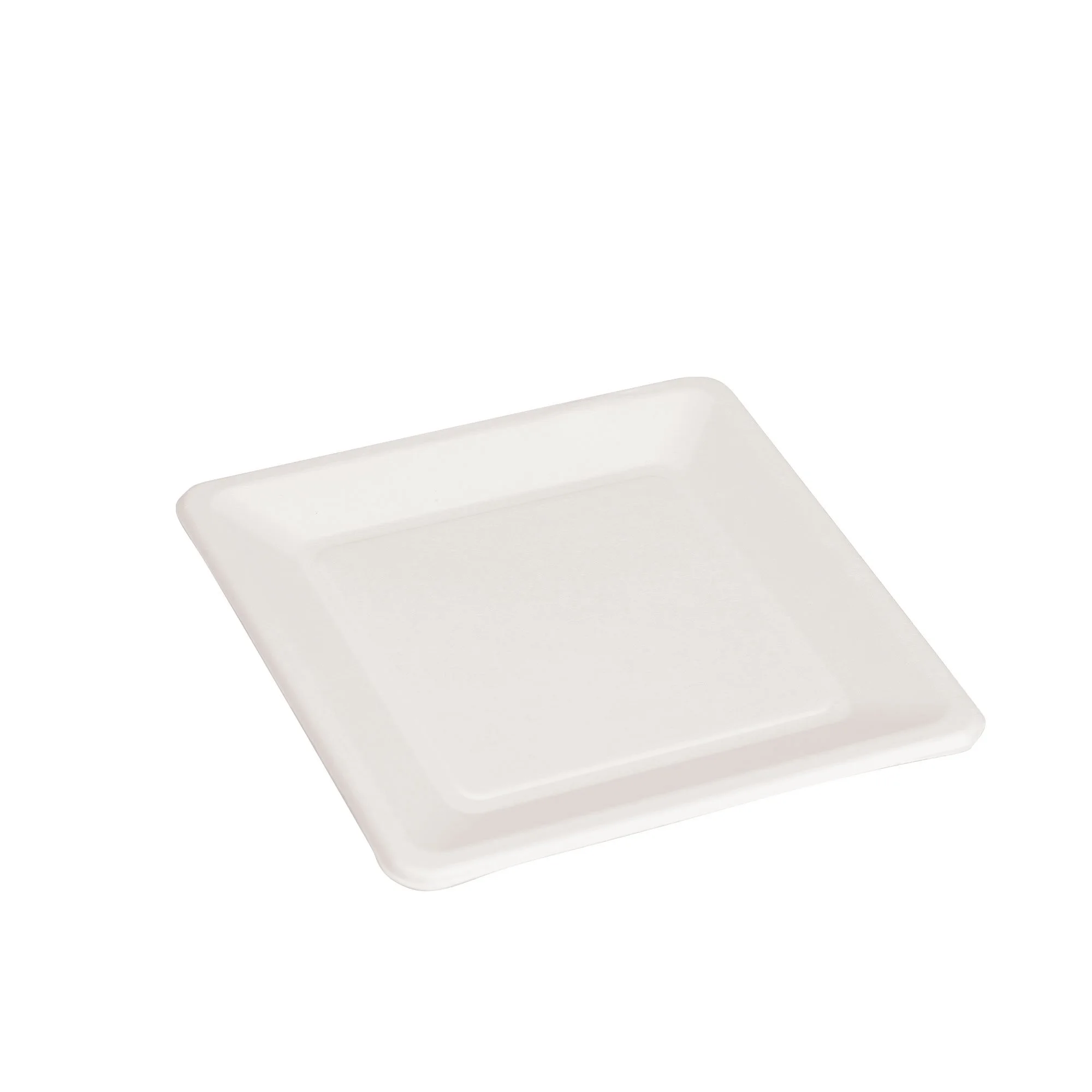 8 Inch Square (Design 2) Plate Sugarcane Bagasse PFAS-Free Compostable Certified