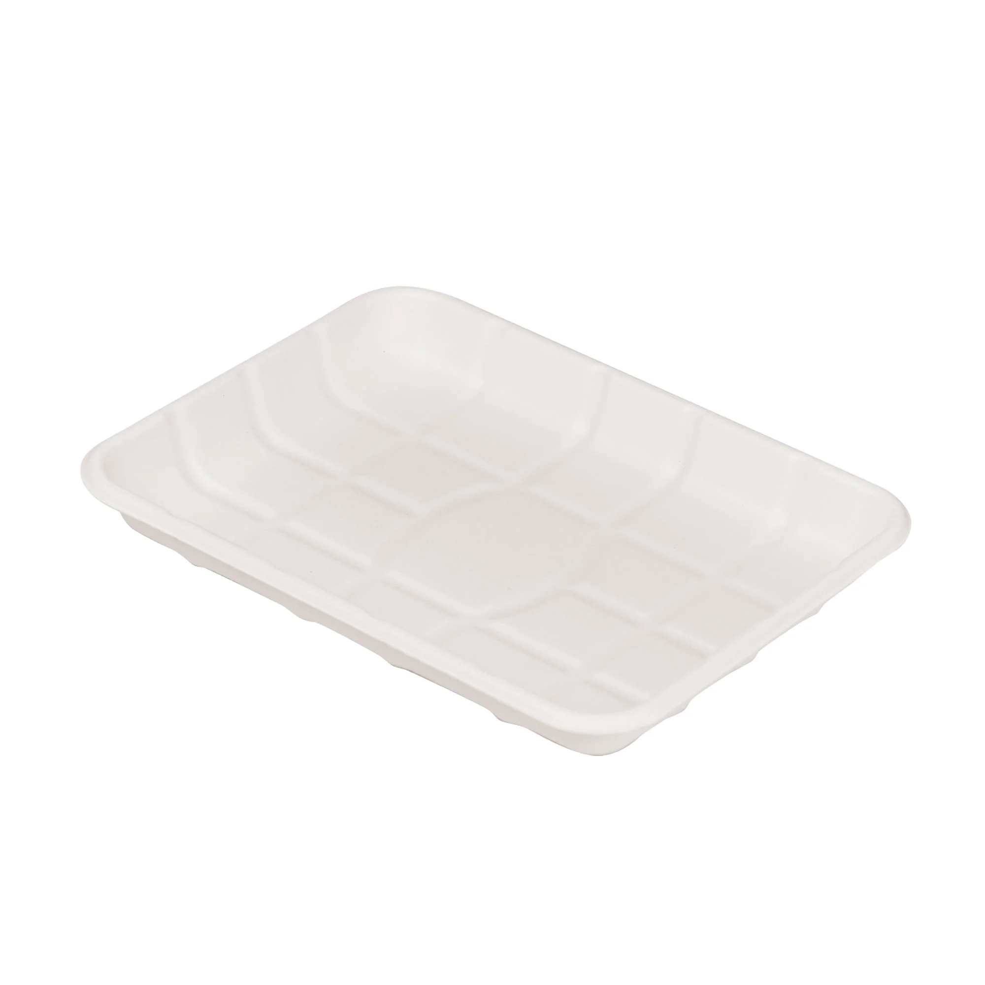 Large Size Meat & Produce Tray Sugarcane Bagasse PFAS-Free Compostable Certified