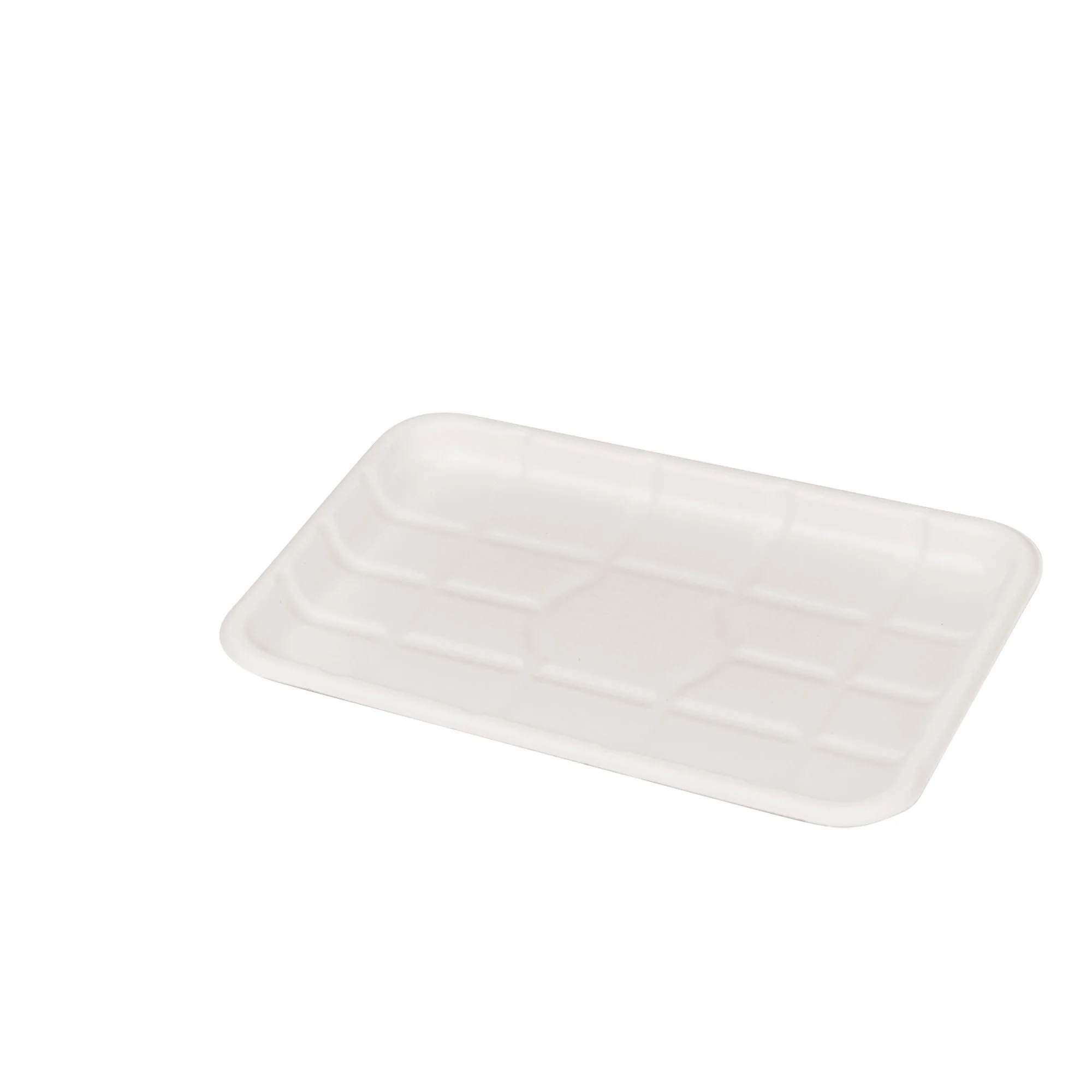 Medium Size Meat & Produce Tray Sugarcane Bagasse PFAS-Free Compostable Certified