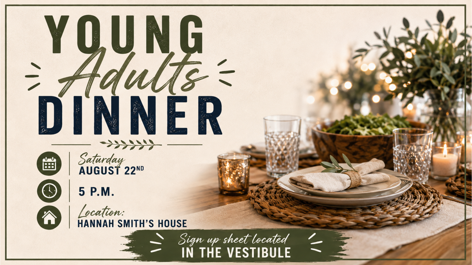 Young Adults Dinner