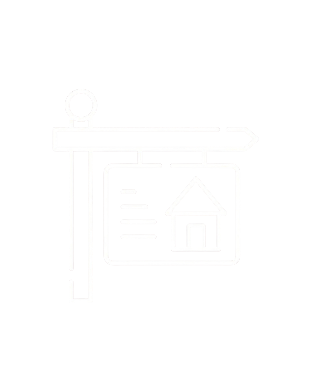 Line art real estate for sale sign icon with house graphic representing property listing services — Havenrose Real Estate Salem, Oregon