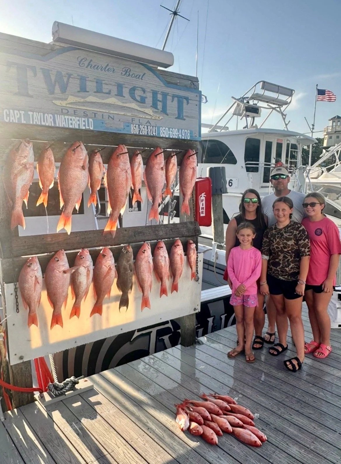 family snapper fishing offshore in destin florida