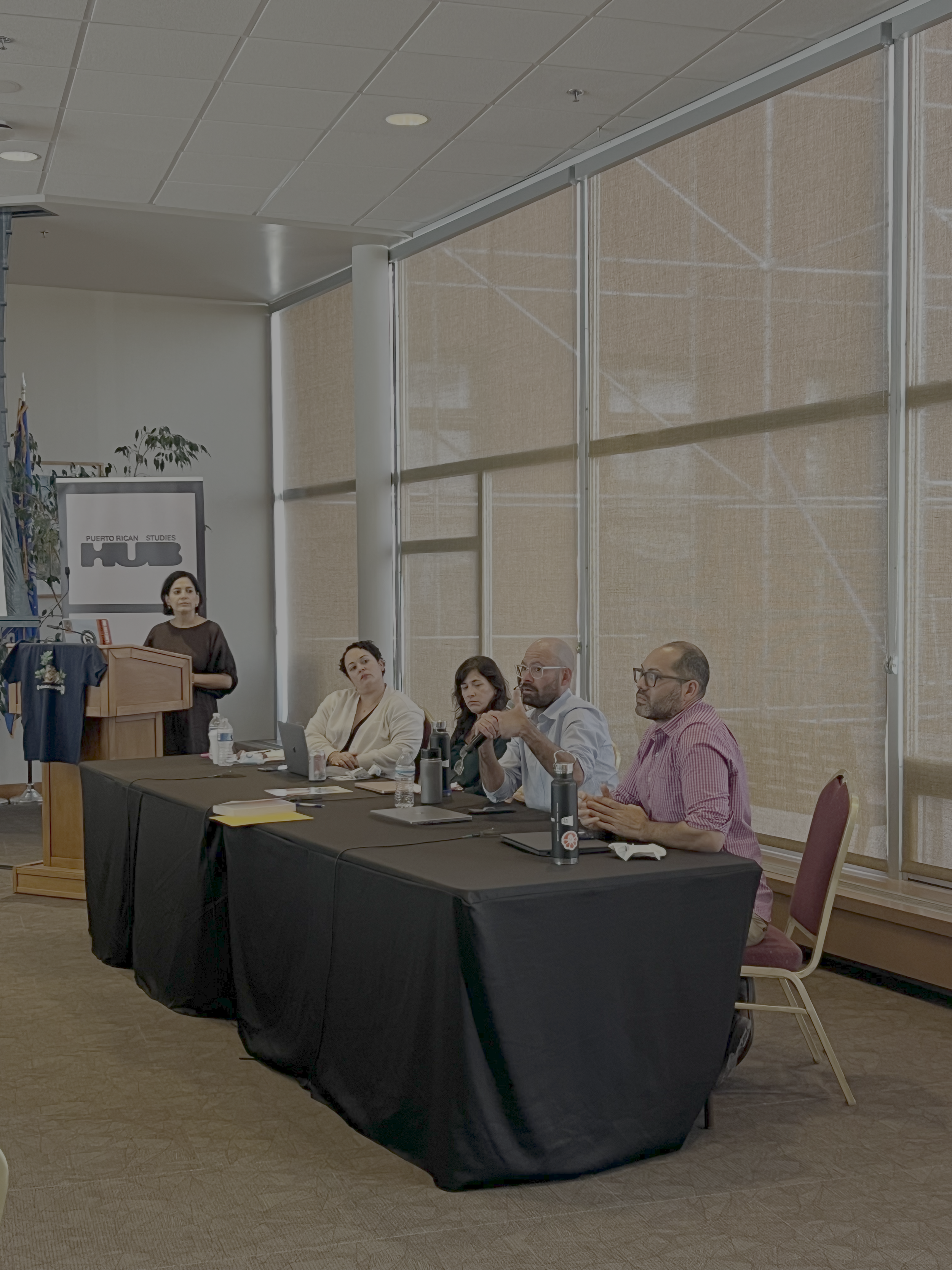 Symposium speakers at table