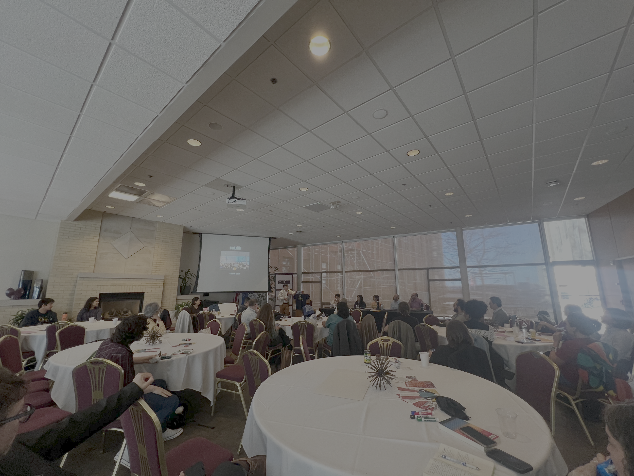 Symposium attendees wide-shot