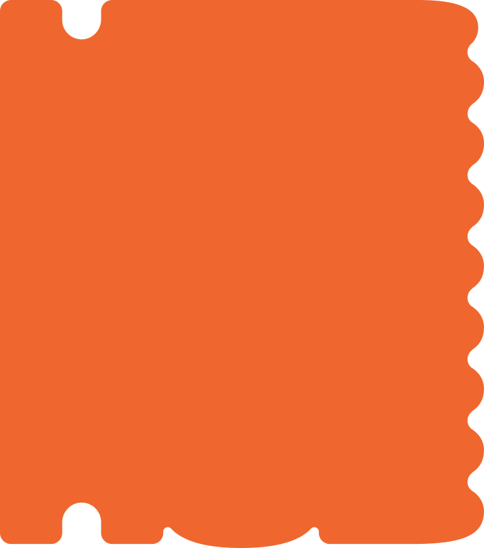 Orange abstract stacked pattern with layered shapes.