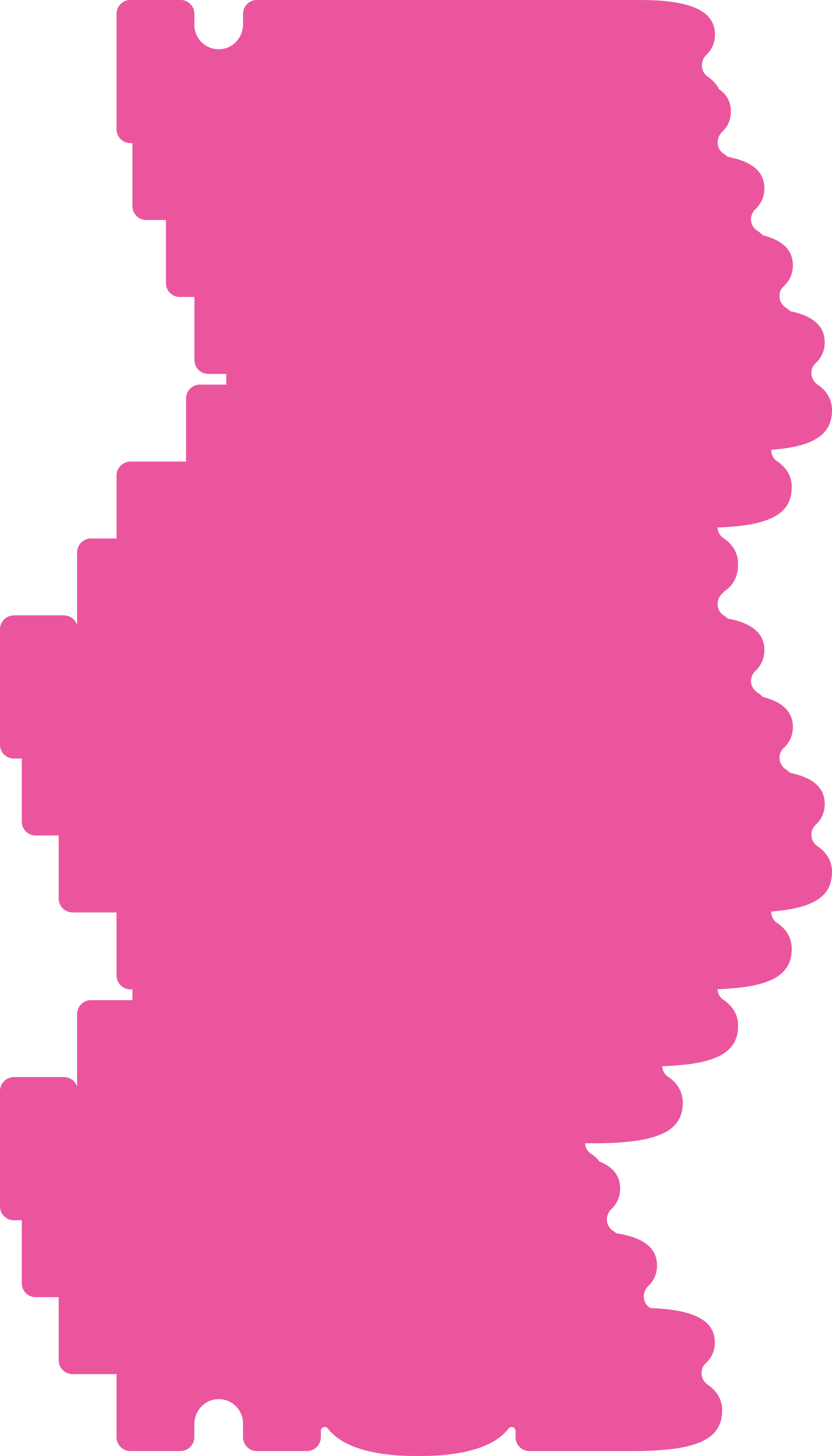 Pink abstract shape with irregular, wavy edges.