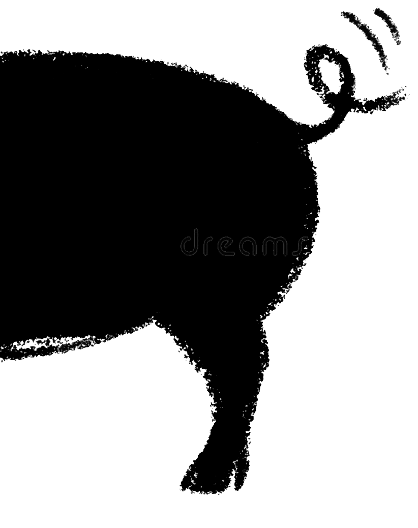 Outline drawing of a person's profile, facing left, with a swirl of lines above the head indicating hair or an abstract design.