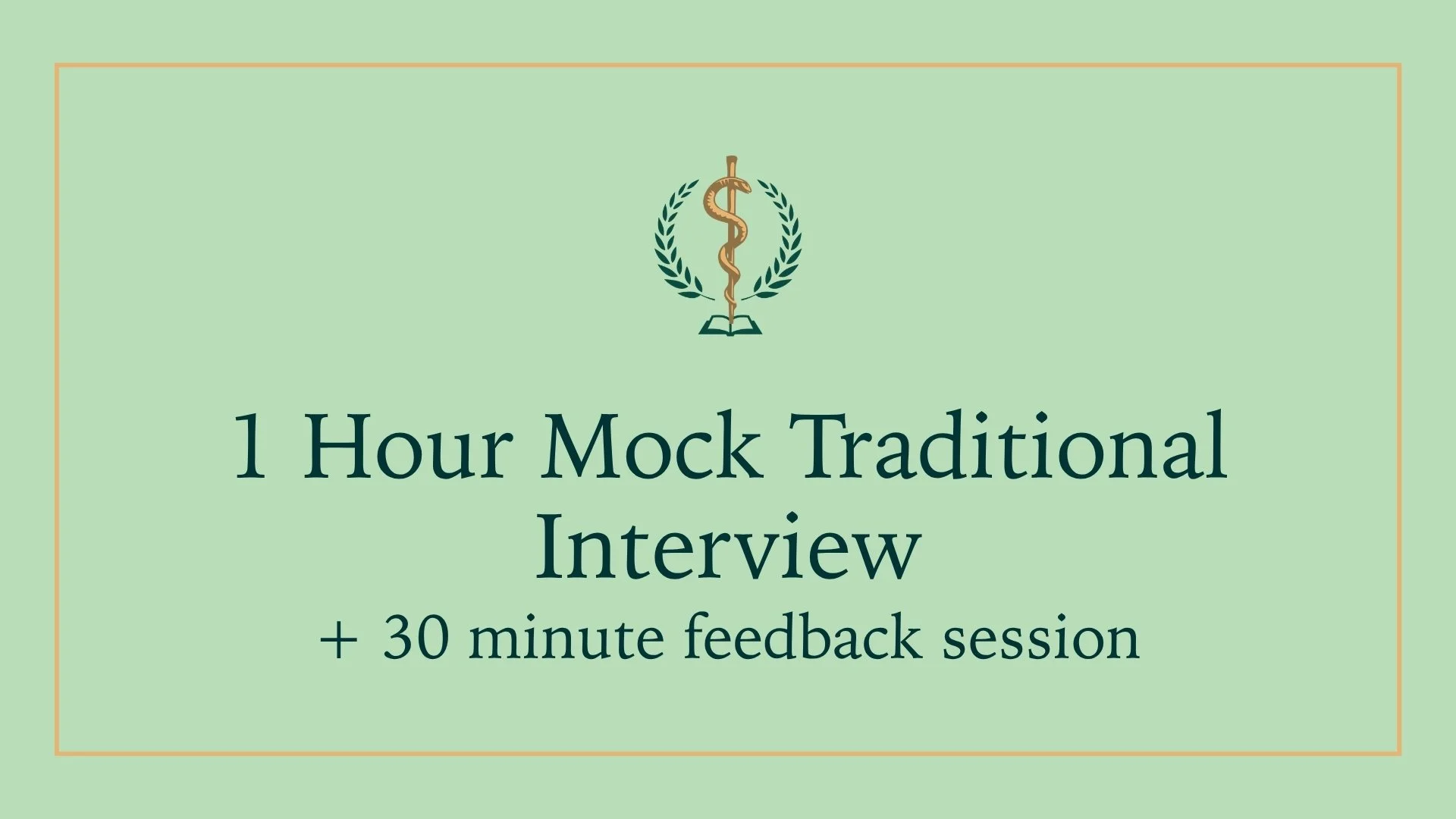 1 Hour Mock Traditional Interview