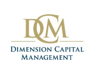 Logo of Dimension Capital Management featuring the initials 'DCM' in gold and the company name below in blue.