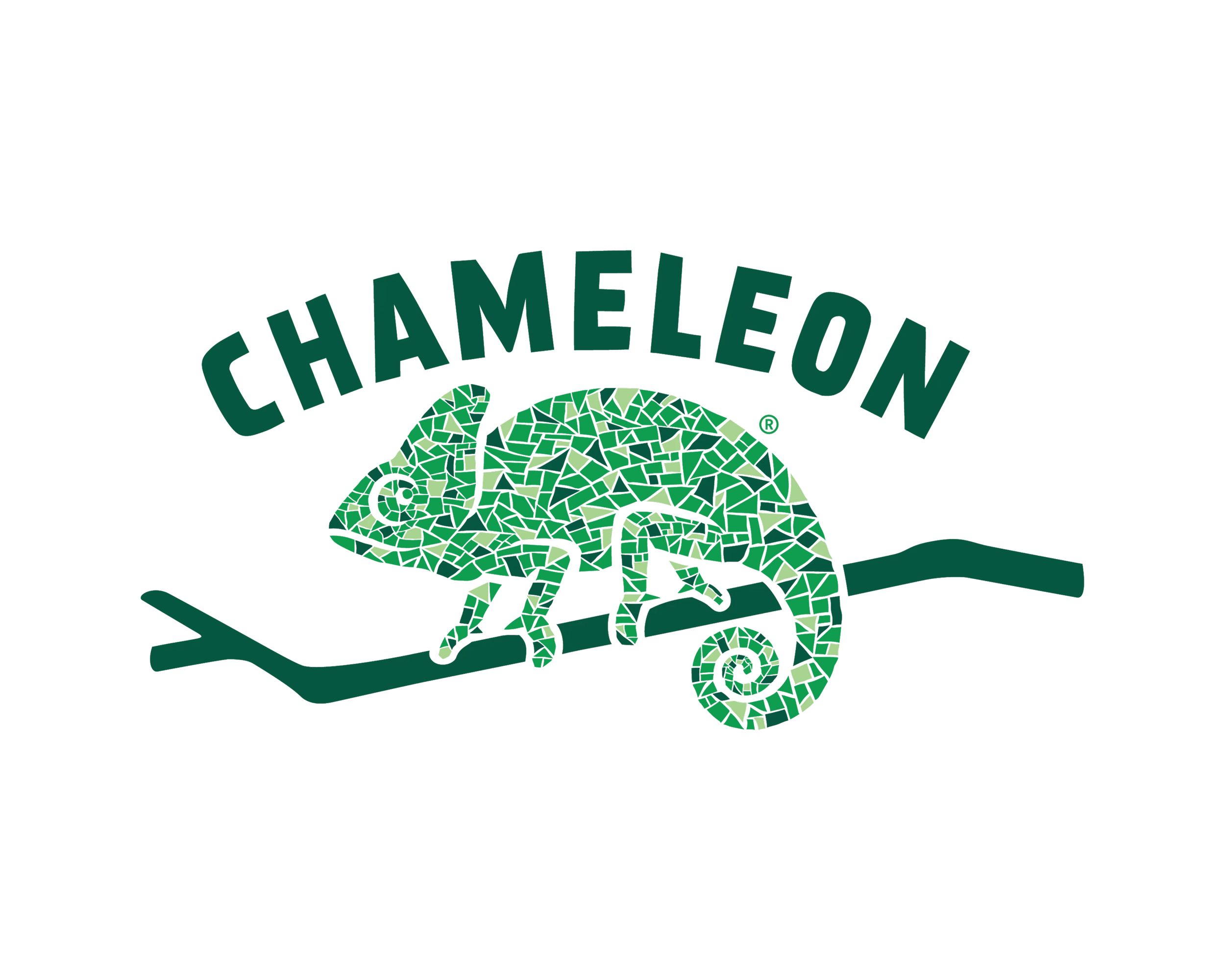 Logo of Chameleon Yards featuring a green chameleon perched on a branch above the company name.