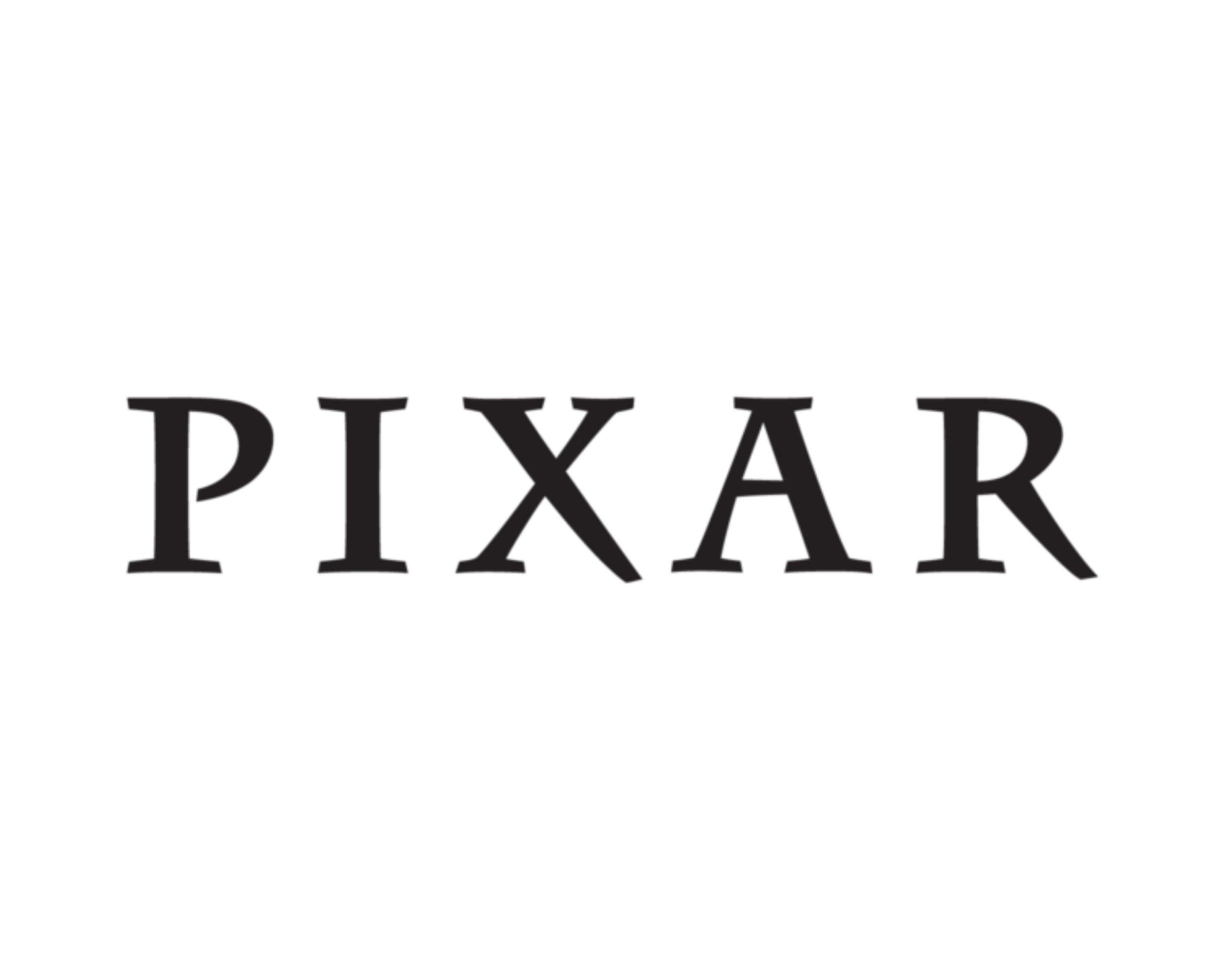 Pixar logo in black with stylized letters and rounded shapes.
