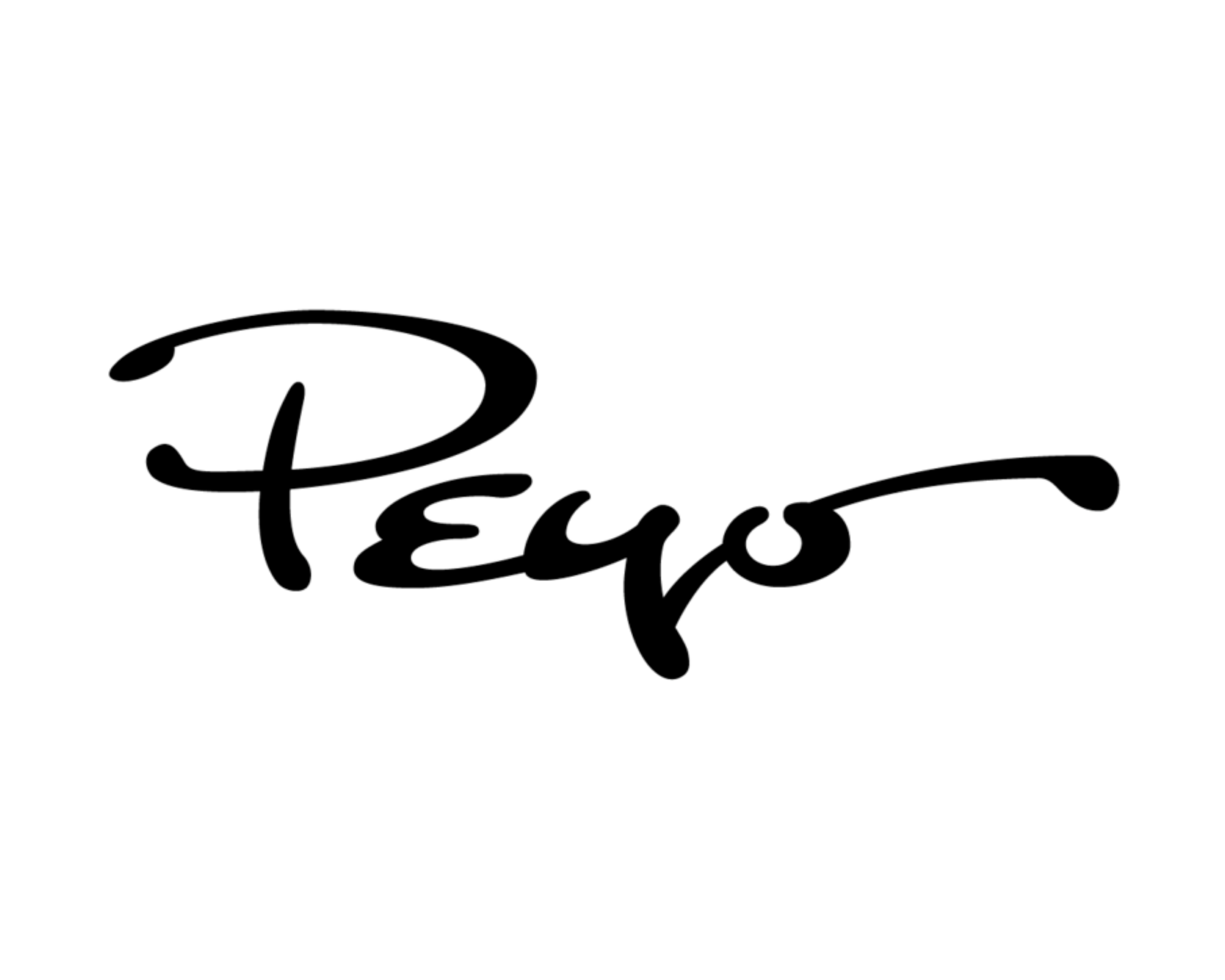Neon sign spelling 'Prego' in cursive black font on a black background.