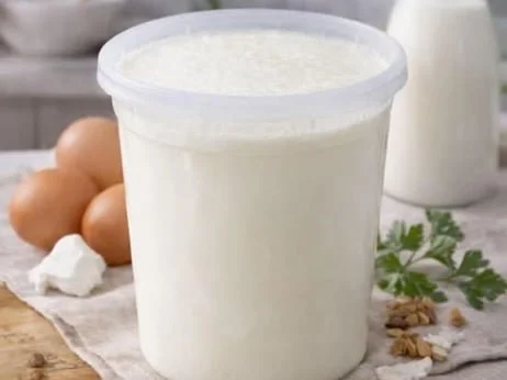 Plain, unsweetened yogurt made in-house.