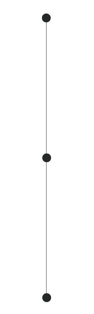 Vertical line with three black dots evenly spaced along it, one at the top, one in the middle, and one at the bottom.