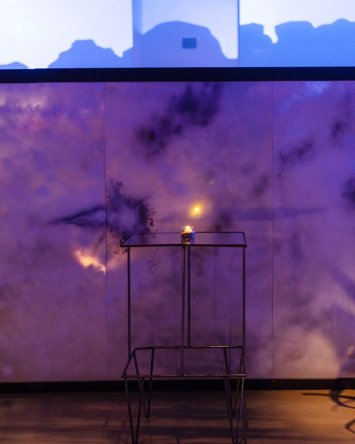 The decking fascia mural for the Grammy After Party started as used mirror plexiglass panels that were scratched and retired from another event company's tabletops. Our art department of talented artists worked as a team to custom paint and engineer 
