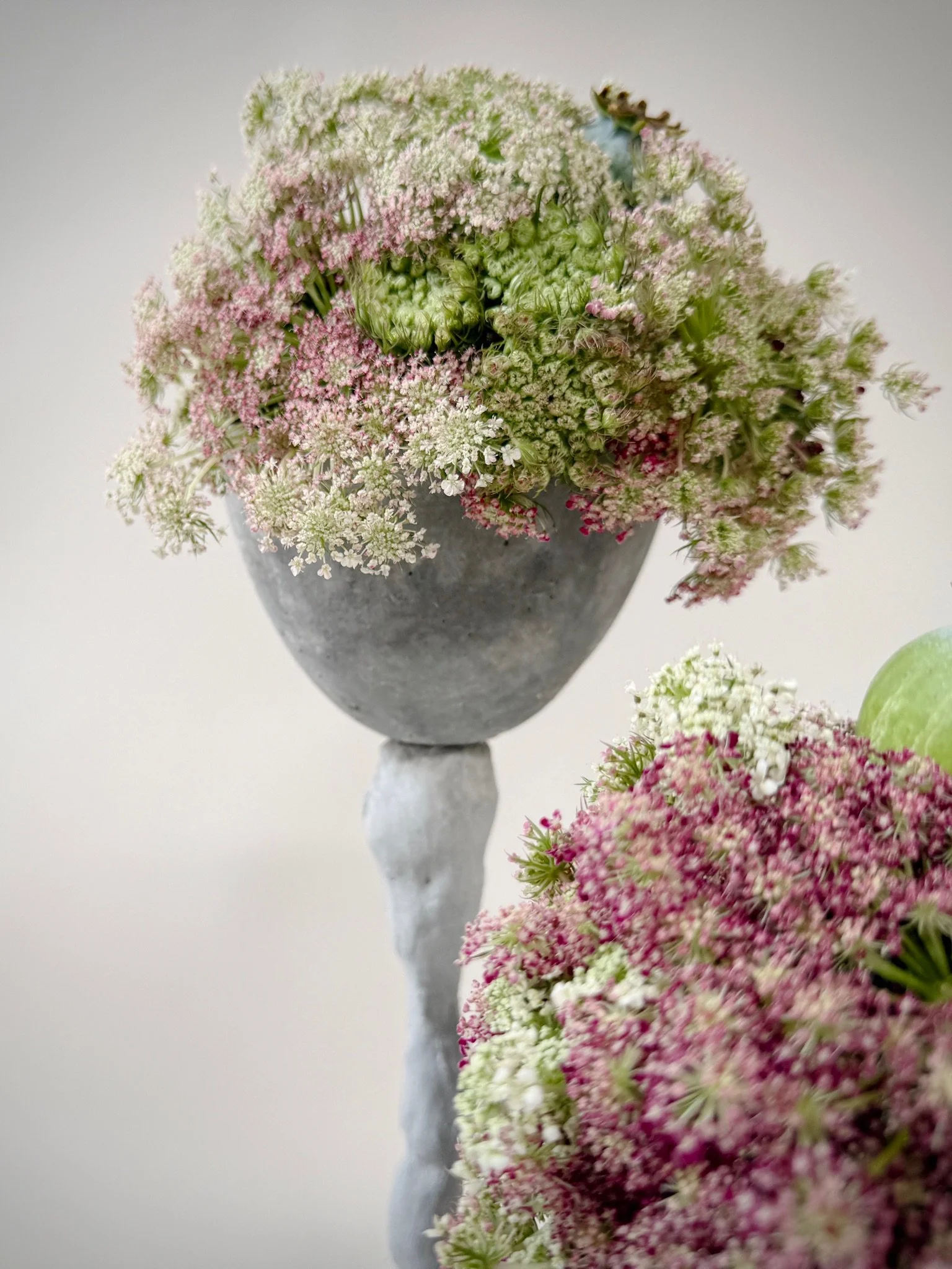 centerpiece detail + Queen Anne's Lace
