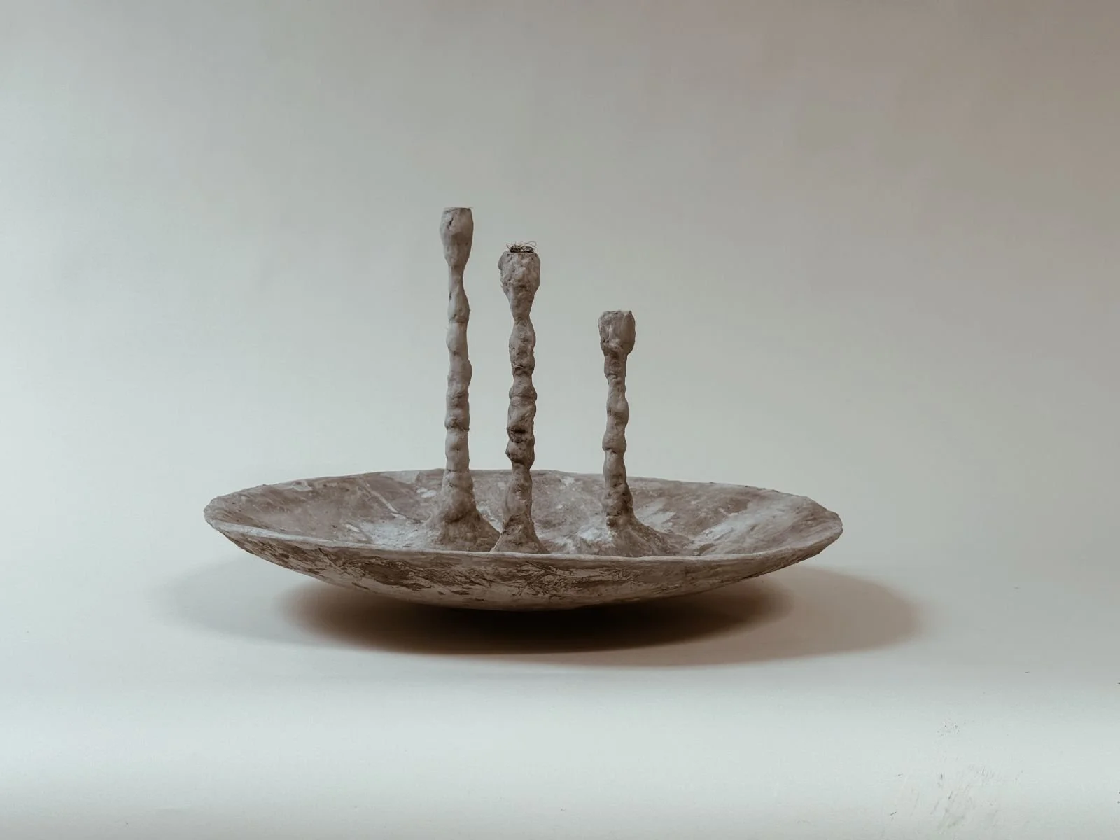 Alberto Concrete Bowl with Candlesticks