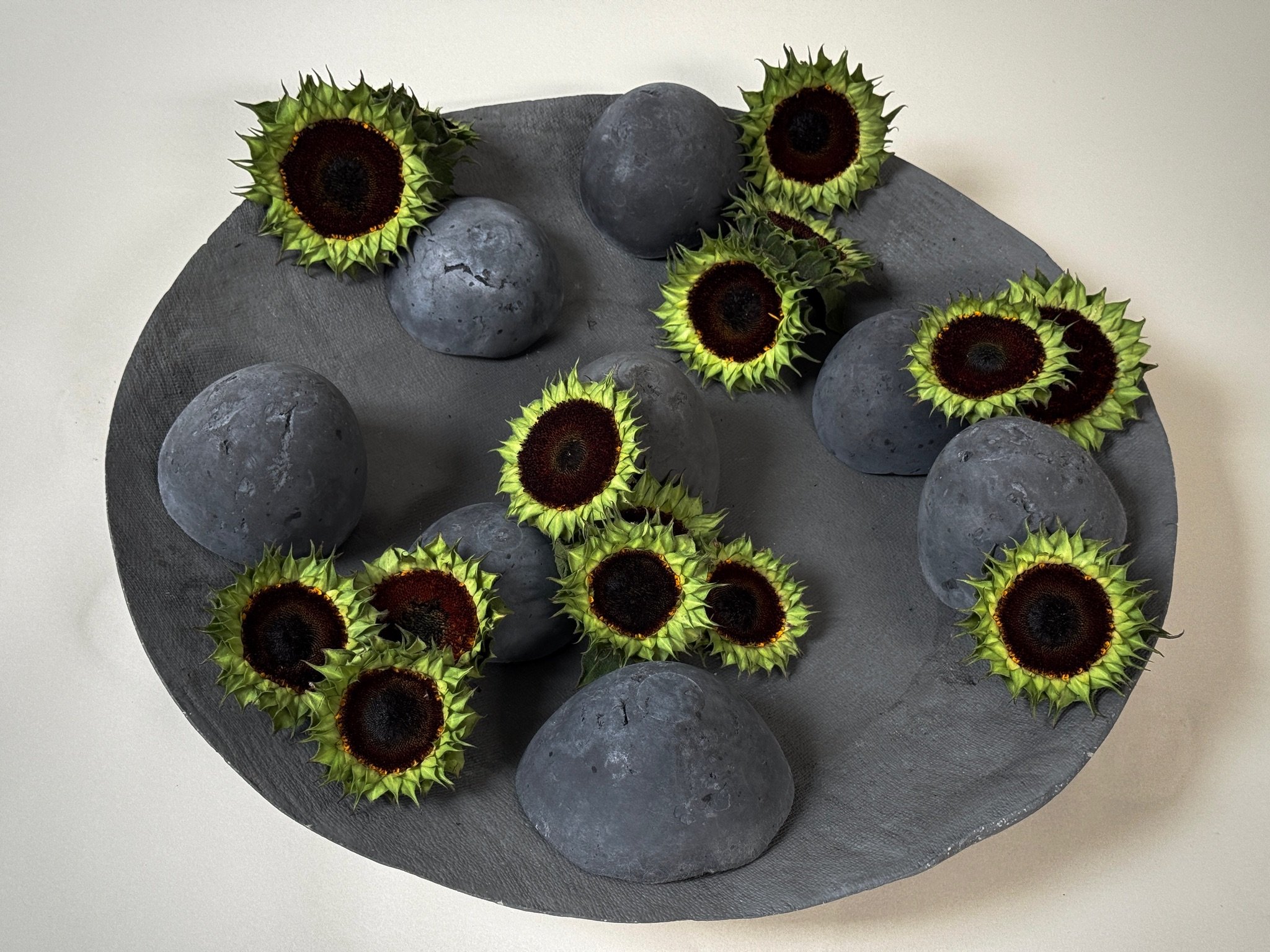 hand formed cement centerpiece
