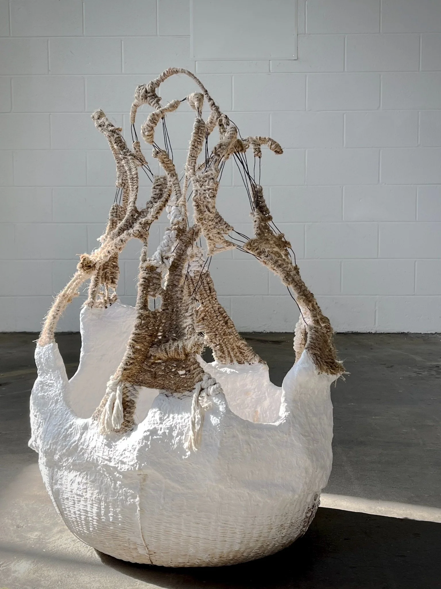 Rope and Plaster Sculpted Basket