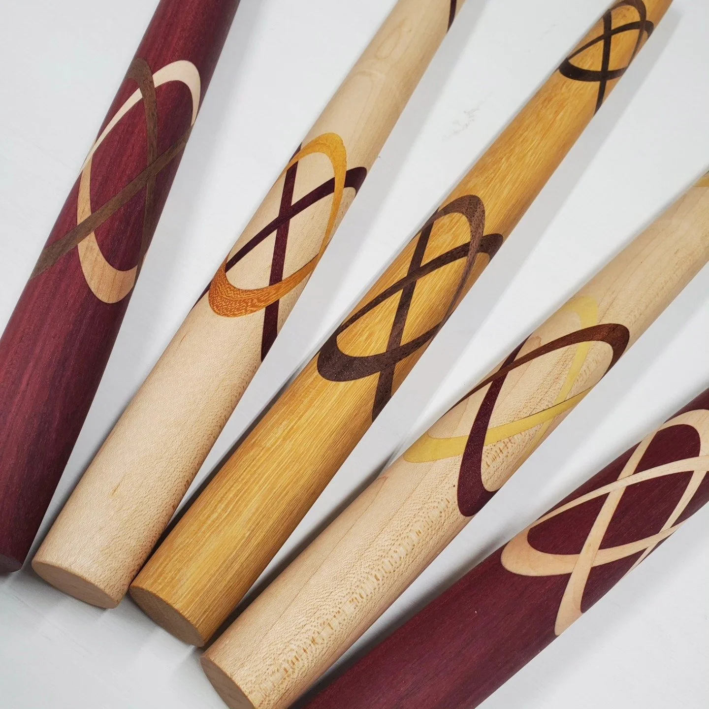 French rolling pins with a celtic knot design. 
